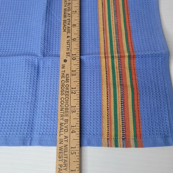 Set Of 5 Crate and Barrel Picante Pattern Dish Towels Kitchen Orange Red NEW - Picture 5 of 9